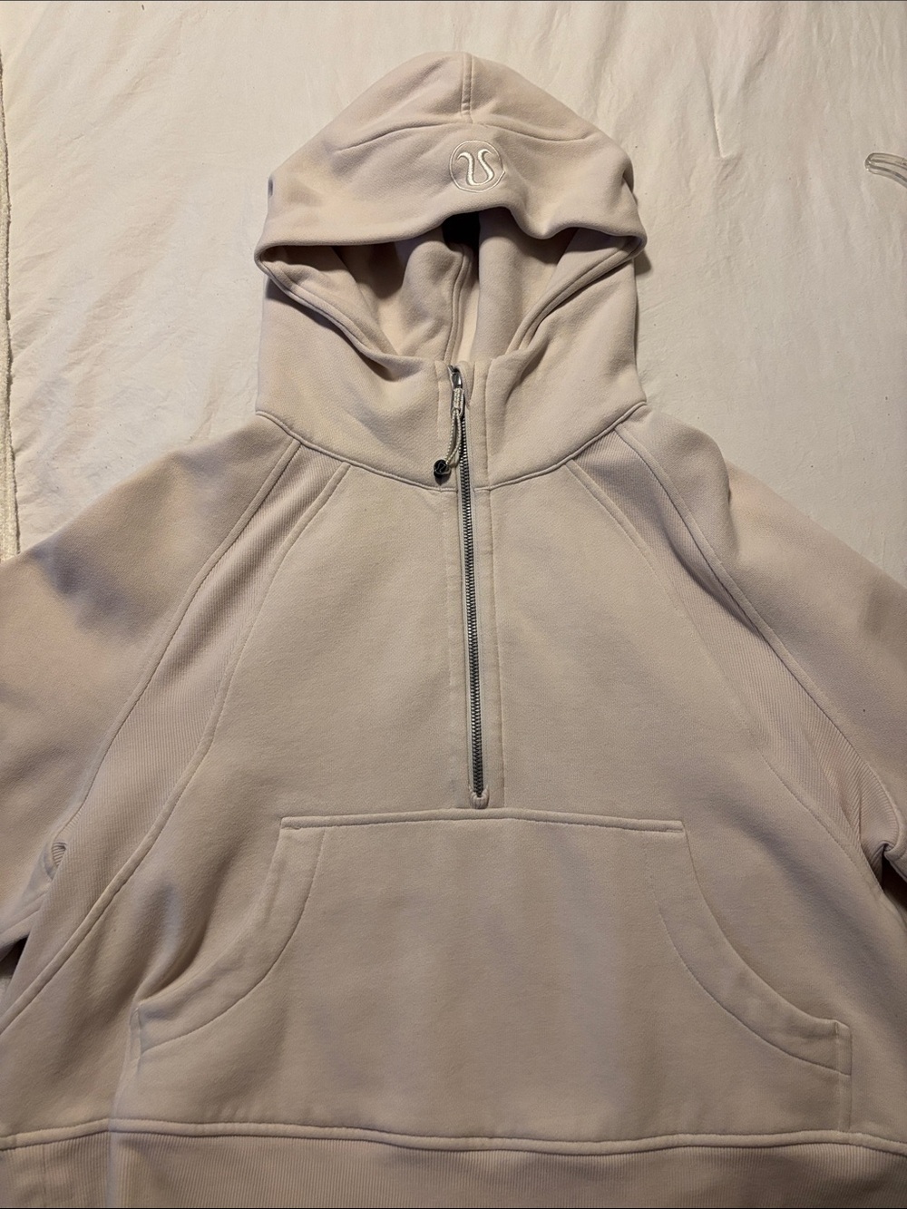 lululemon athletica quarter zip Scuba Hooded Sweatshirt - Light Beige